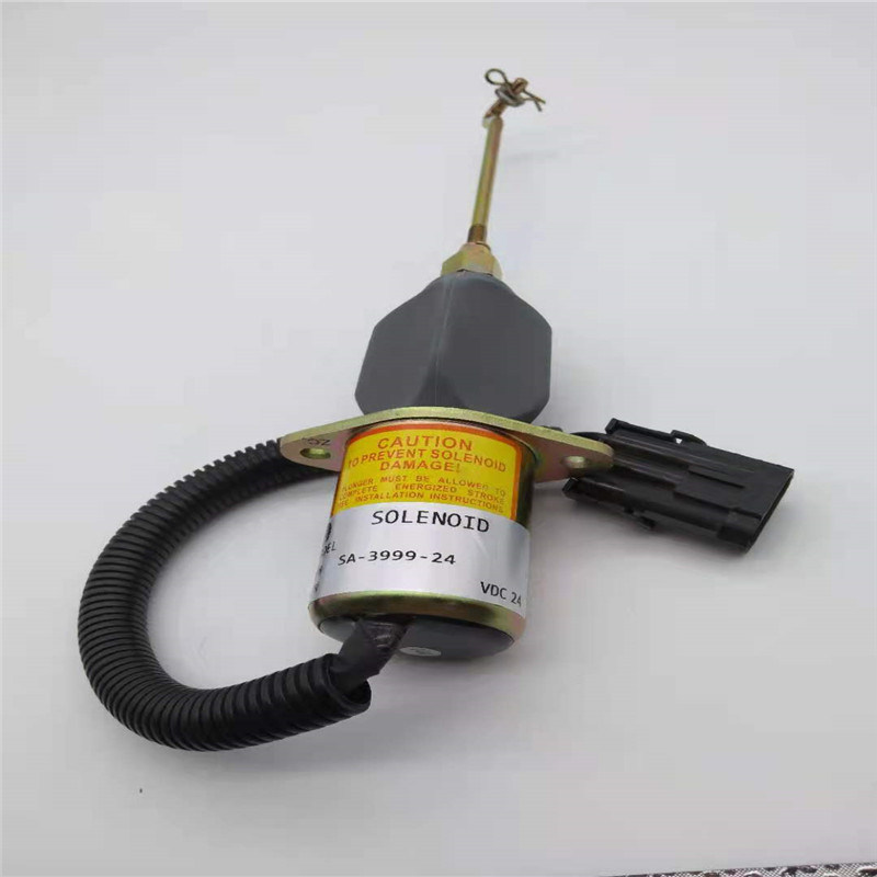 Válvula de solenoide da parada SA-3999-24 apropriada para a tomada do preto do motor diesel de Cummins Woodword
